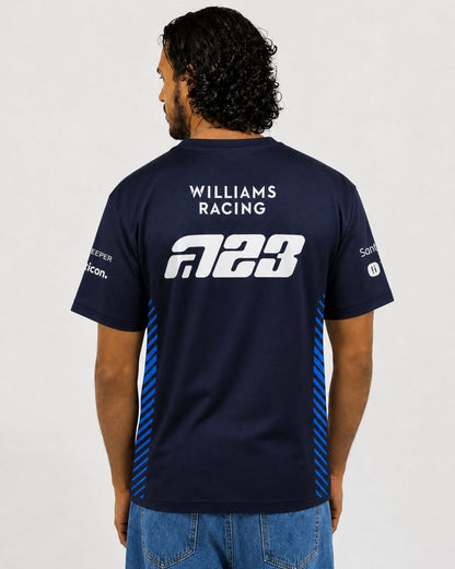 Camiseta Algodão Williams Alex Albon Azul Marinho 2025