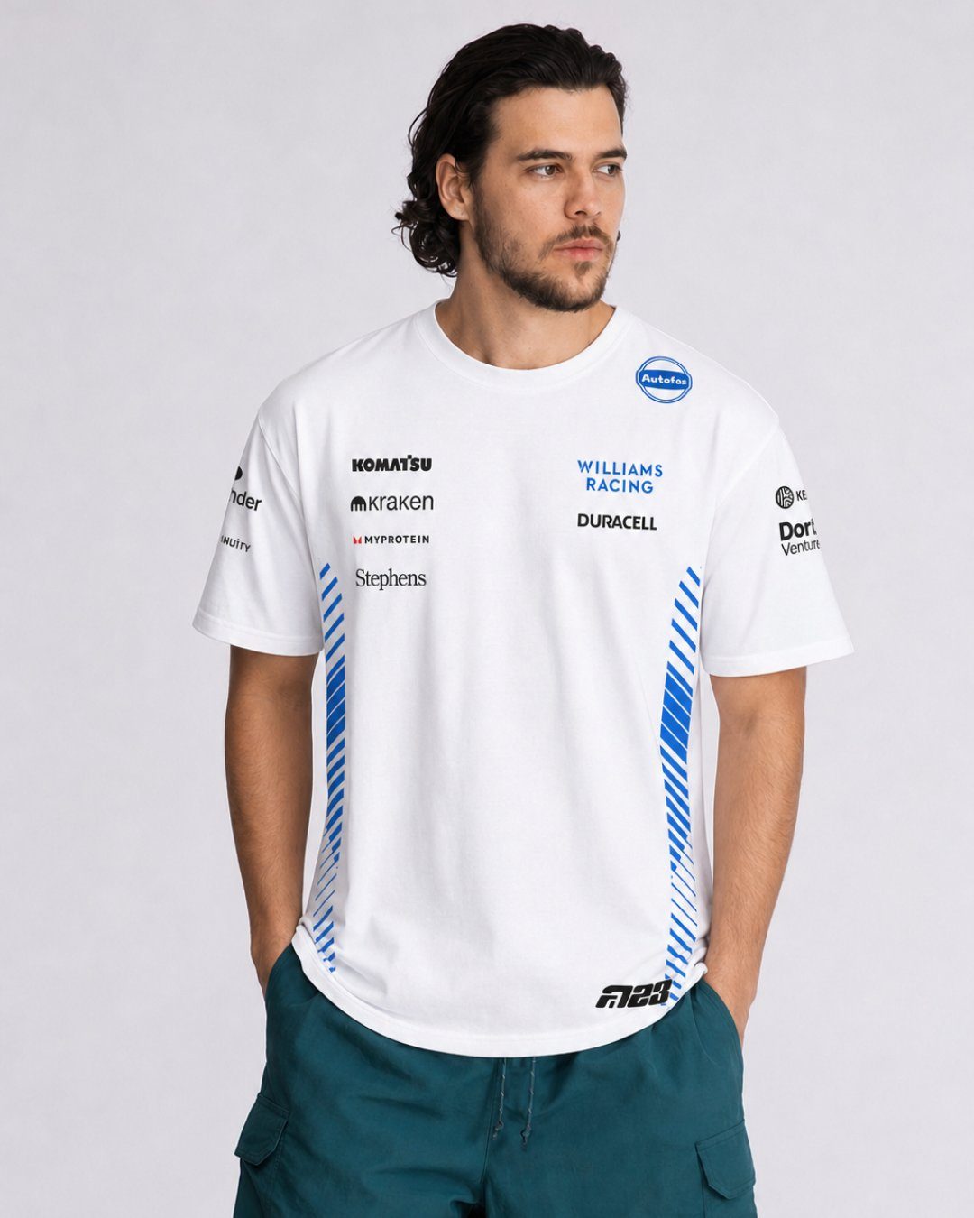 Camiseta Algodão Williams Alex Albon Branco 2025