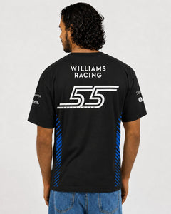 Camiseta Algodão Williams Carlos Sainz Preto 2025