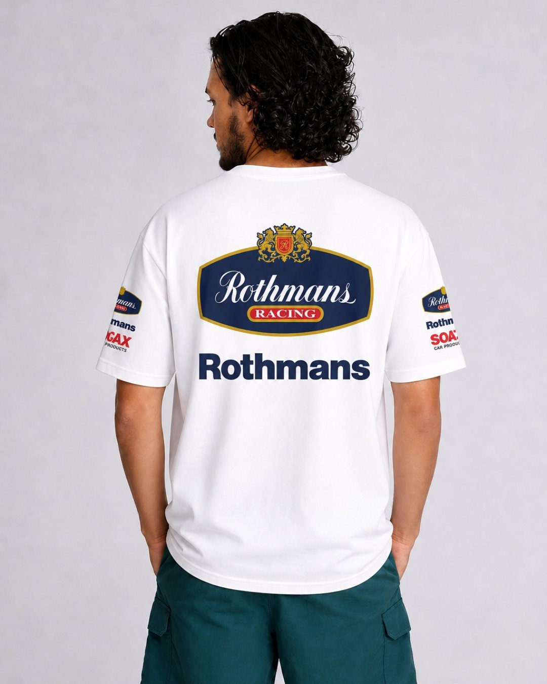 Camiseta Algodão Williams Retrô Rothmans Racing Branco