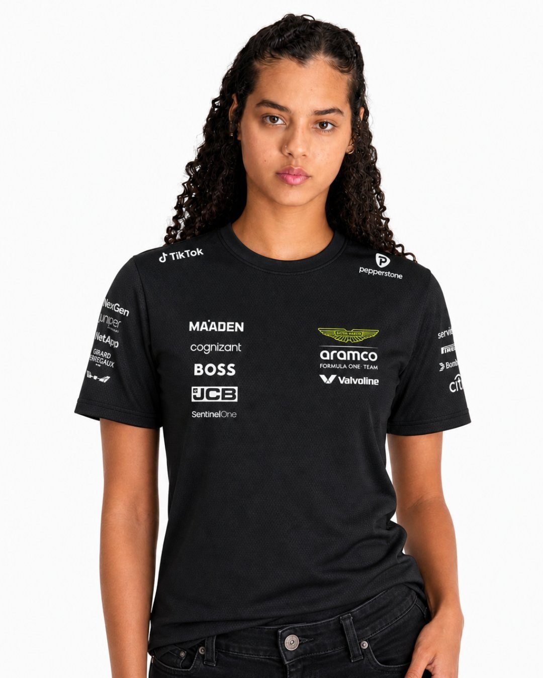 Camiseta Dryfit Aston Martin Equipe Preto 2025