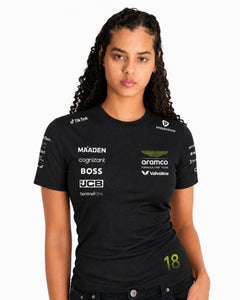 Camiseta Dryfit Aston Martin Lance Stroll Preto 2025