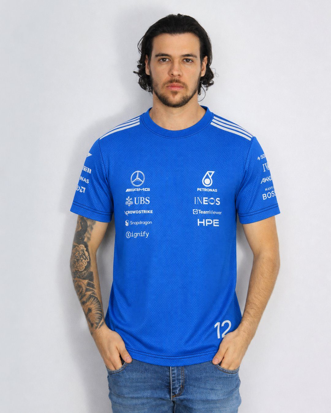 Camiseta Dryfit Kimi Antonelli Mercedes Blue Edition