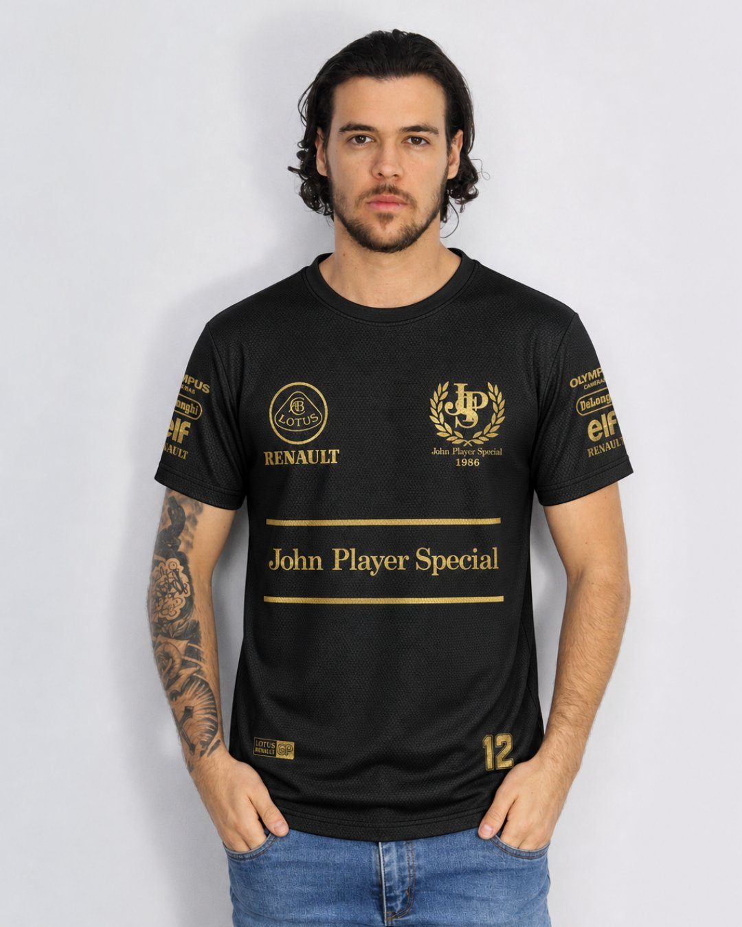 Camiseta Dryfit Lotus John Player 80s Preto 2025