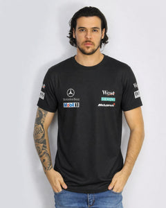 Camiseta DryFit Mclaren West Mercedes Retrô Preta