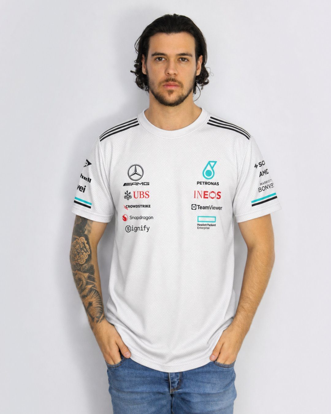 Camiseta Dryfit Mercedes Equipe Branco 2025