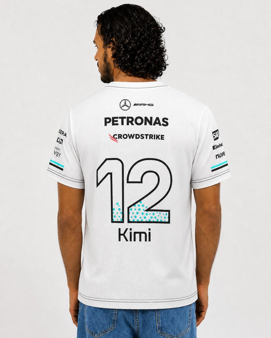 Camiseta Dryfit Mercedes Kimi Antonelli Branco 2025
