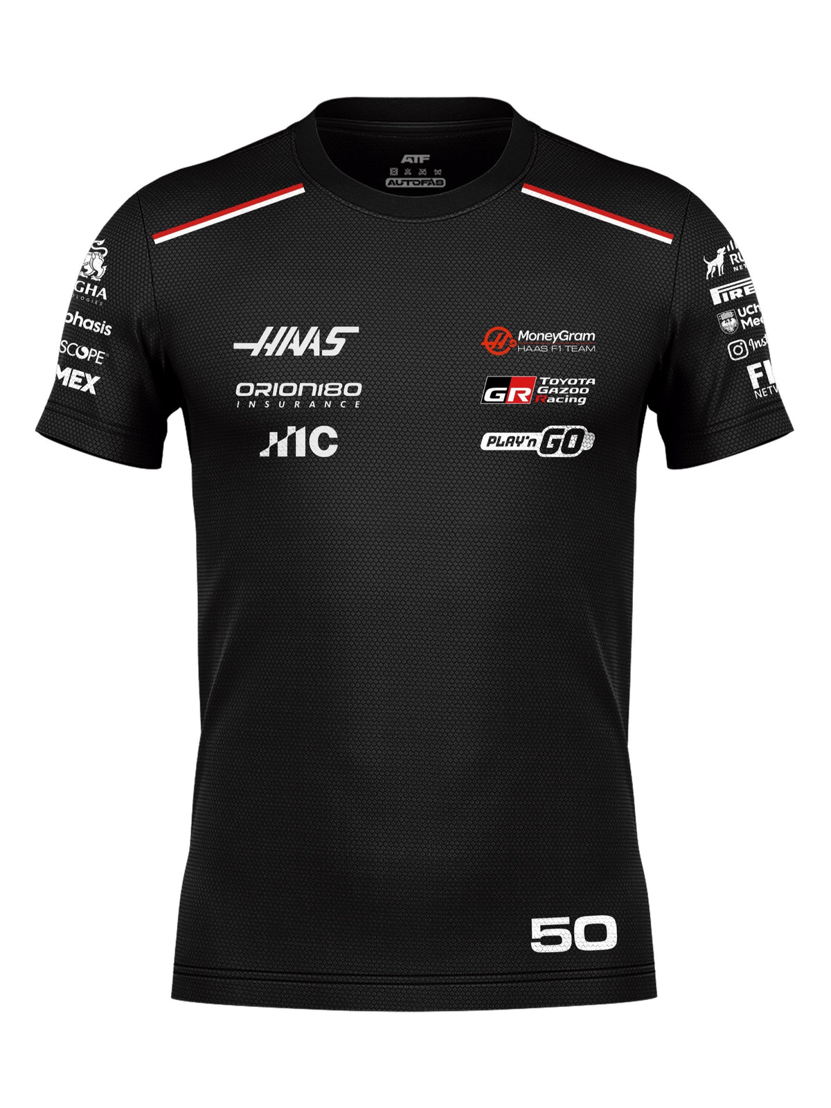 Frente da Camiseta Dryfit Rafael Câmara Haas, com o 50 na barra