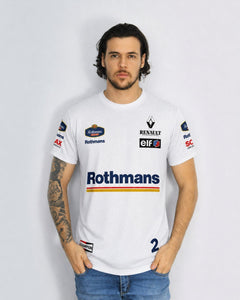 Camiseta DryFit Williams Retrô Rothmans Racing Branco