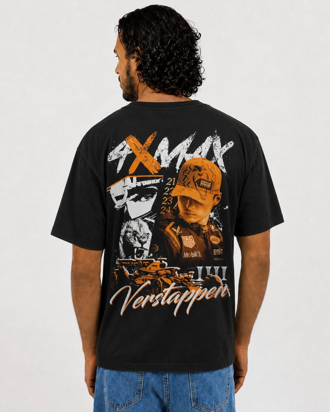 Camiseta Edição Especial Max Verstappen Campeão 2024 Algodão