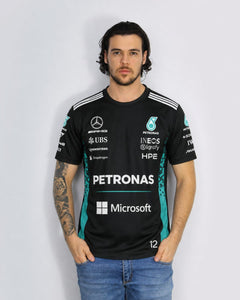Camiseta Kimi Antonelli Mercedes F1 2026 Preta Algodão