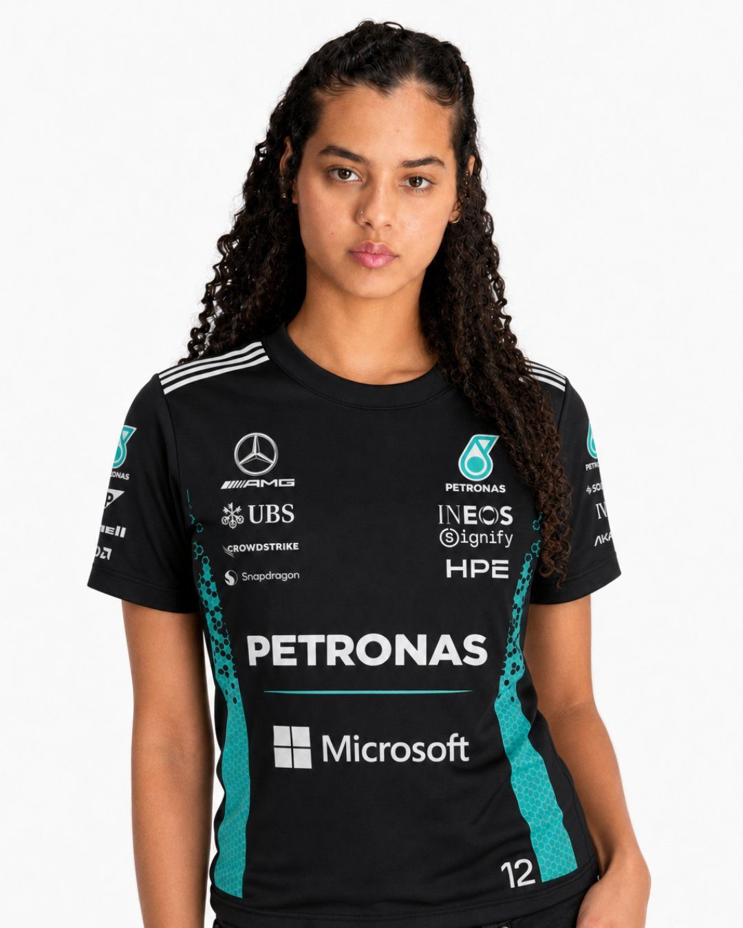 Camiseta Kimi Antonelli Mercedes F1 2026 Preta Algodão
