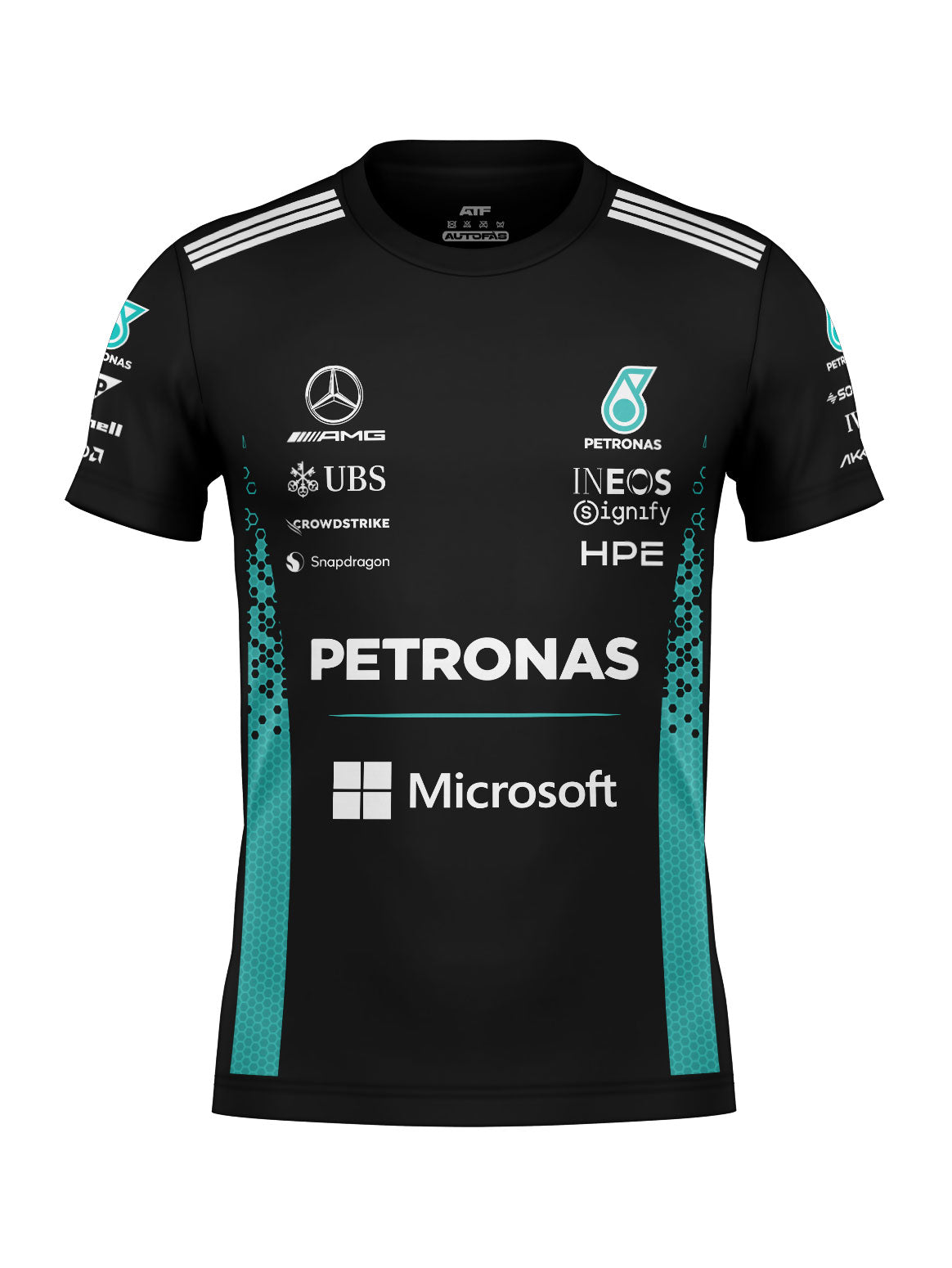 Camiseta Mercedes F1 2026 Preta Algodão