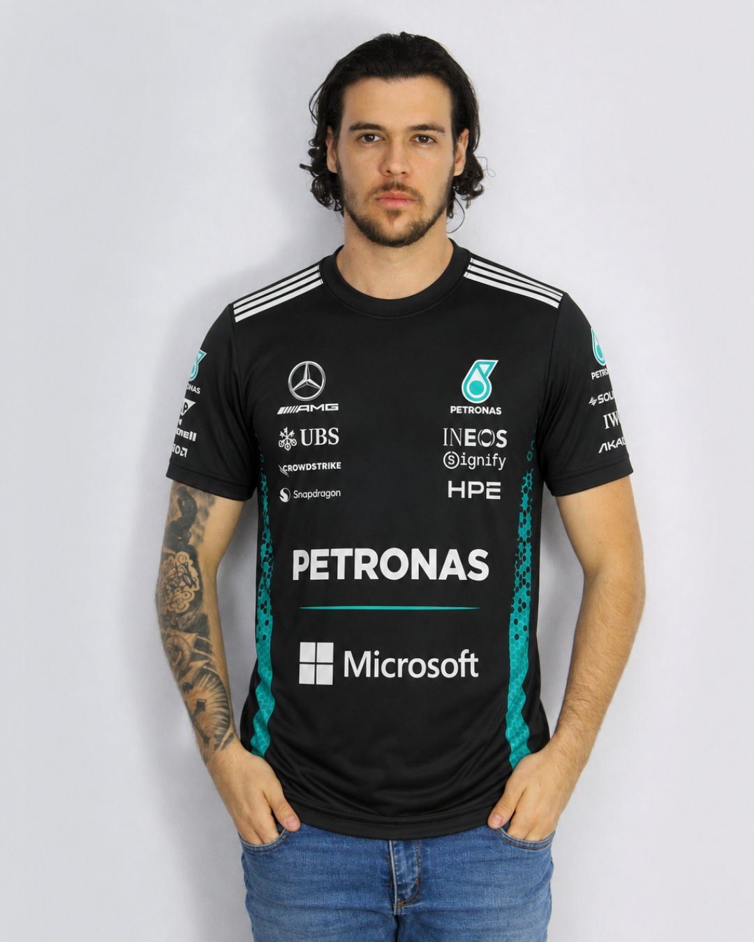 Camiseta Mercedes F1 2026 Preta Algodão
