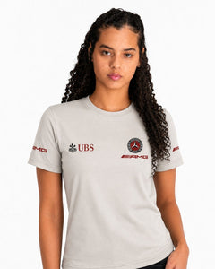 Camiseta Mercedes Logo Retrô Off White Algodão