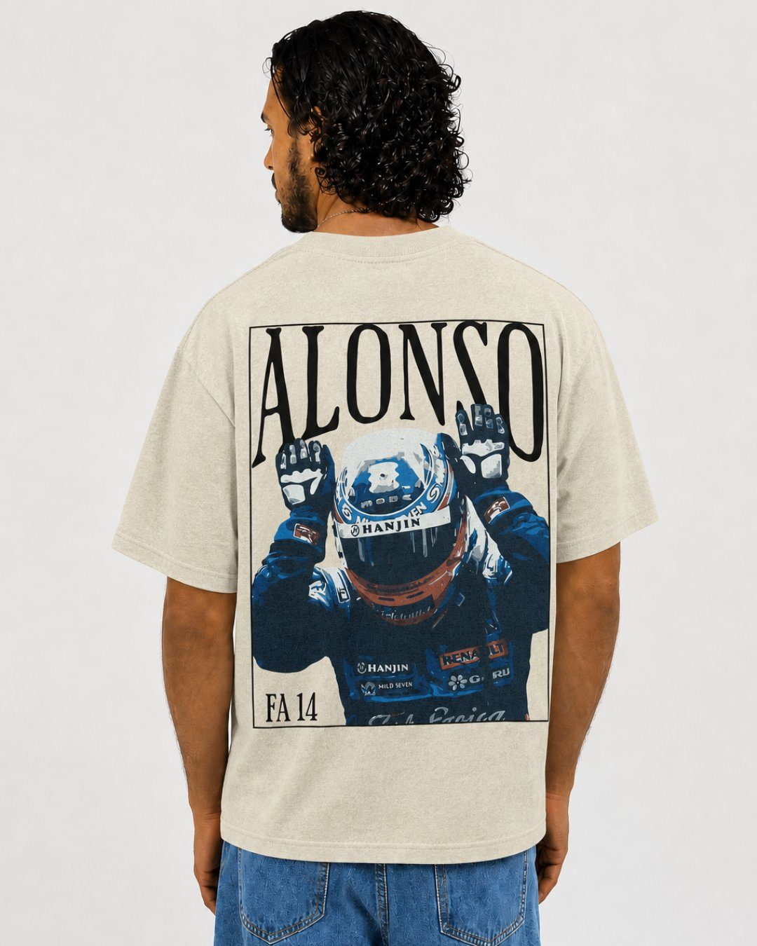 Camiseta Oversized Fernando Alonso Offwhite Card