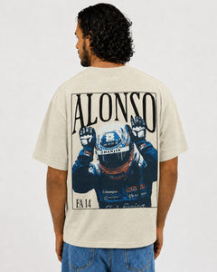 Camiseta Oversized Fernando Alonso Offwhite Card