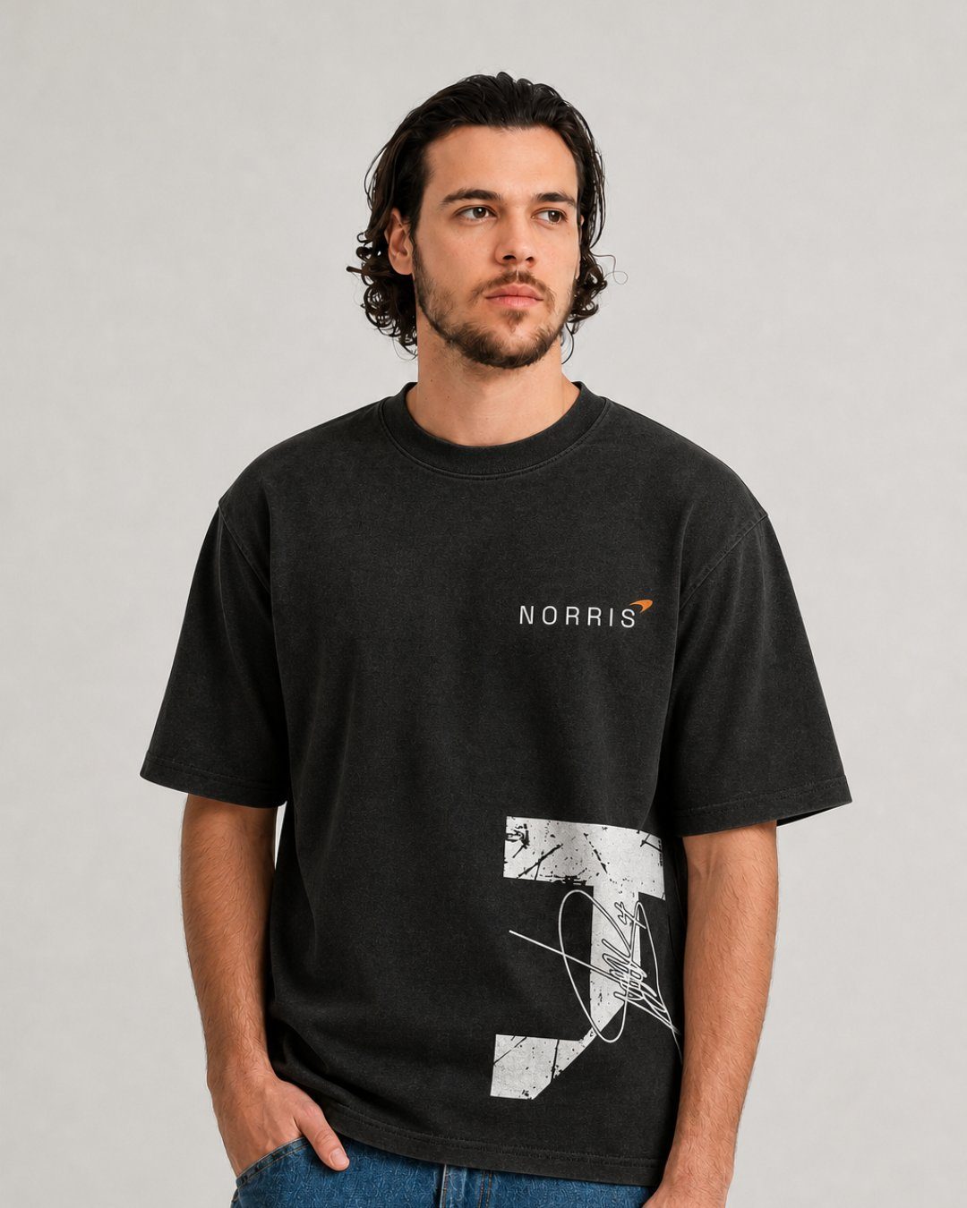 Camiseta Oversized Lando Norris Coleção Faces