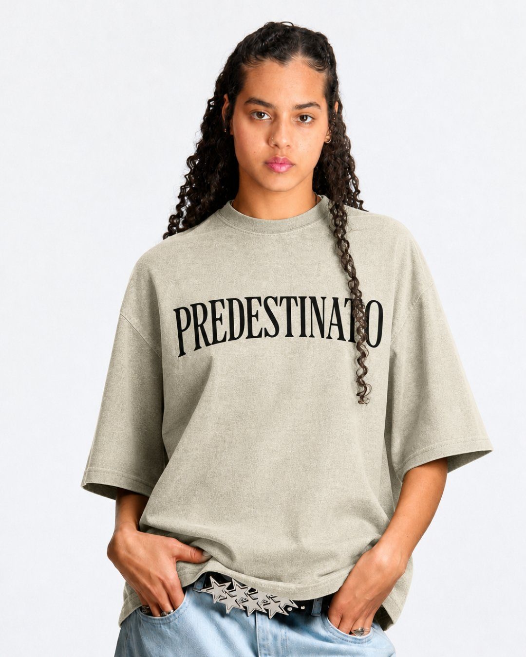Camiseta Oversized Leclerc Predestinato Off White Card