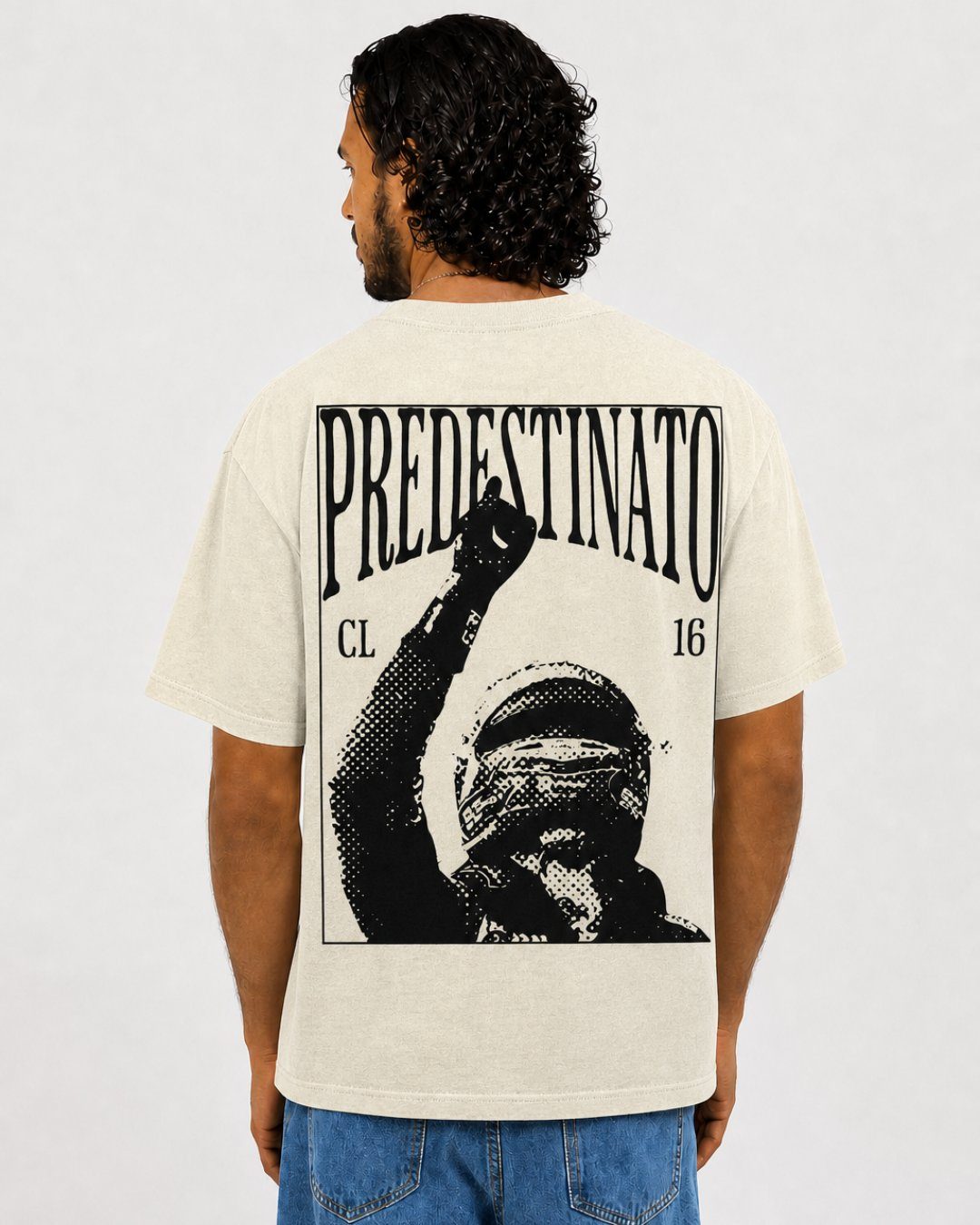 Camiseta Oversized Leclerc Predestinato Off White Card