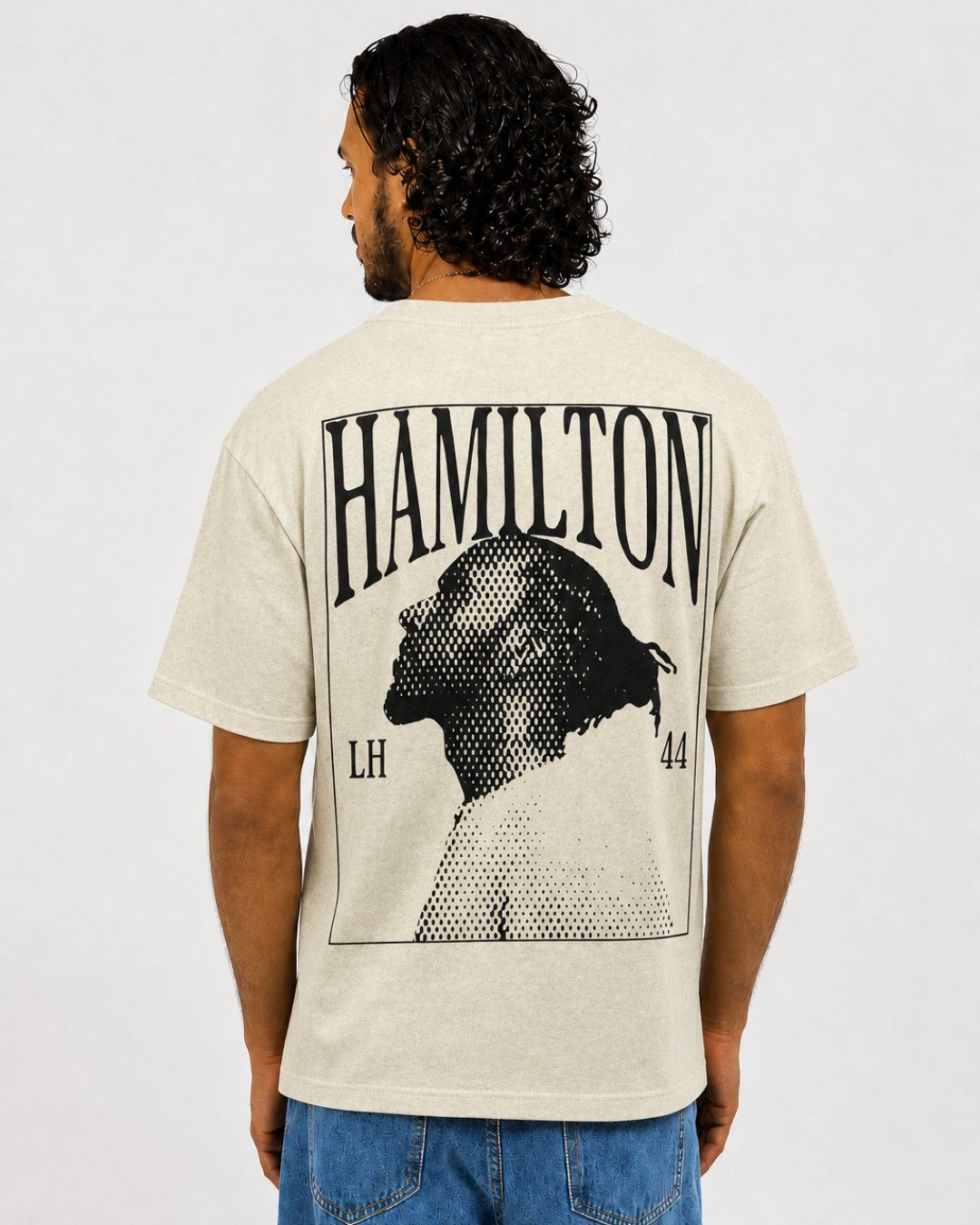 Camiseta Oversized Lewis Hamilton Off White Card