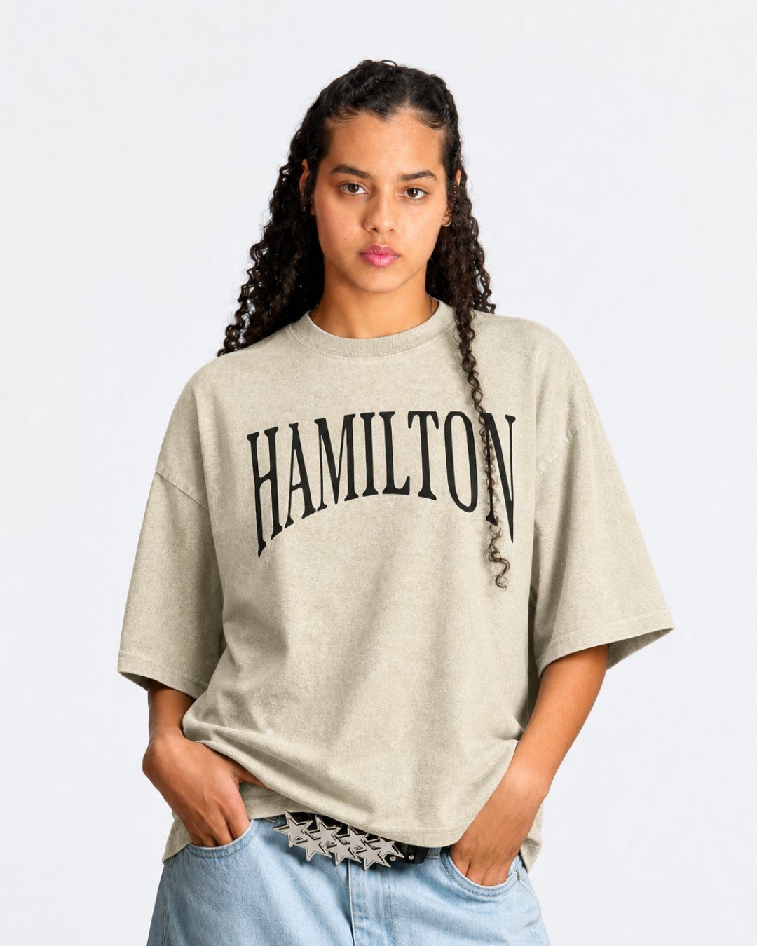 Camiseta Oversized Lewis Hamilton Off White Card
