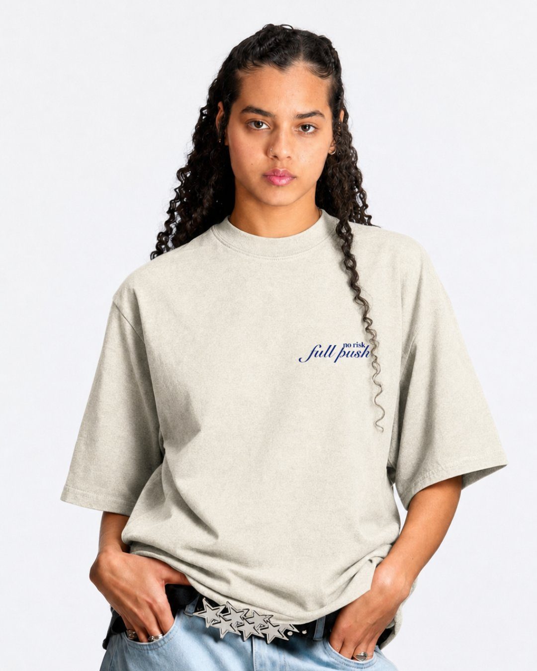 Camiseta Oversized Max Verstappen No Risk Full Push 1 - Off White