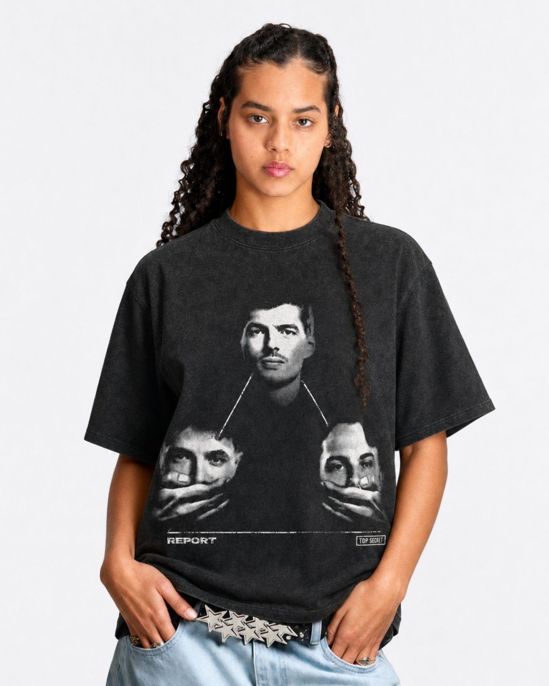 Camiseta Oversized Max Verstappen Report - Retratação