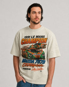 Camiseta Oversized Mazda 787B Le Mans 1991 Offwhite