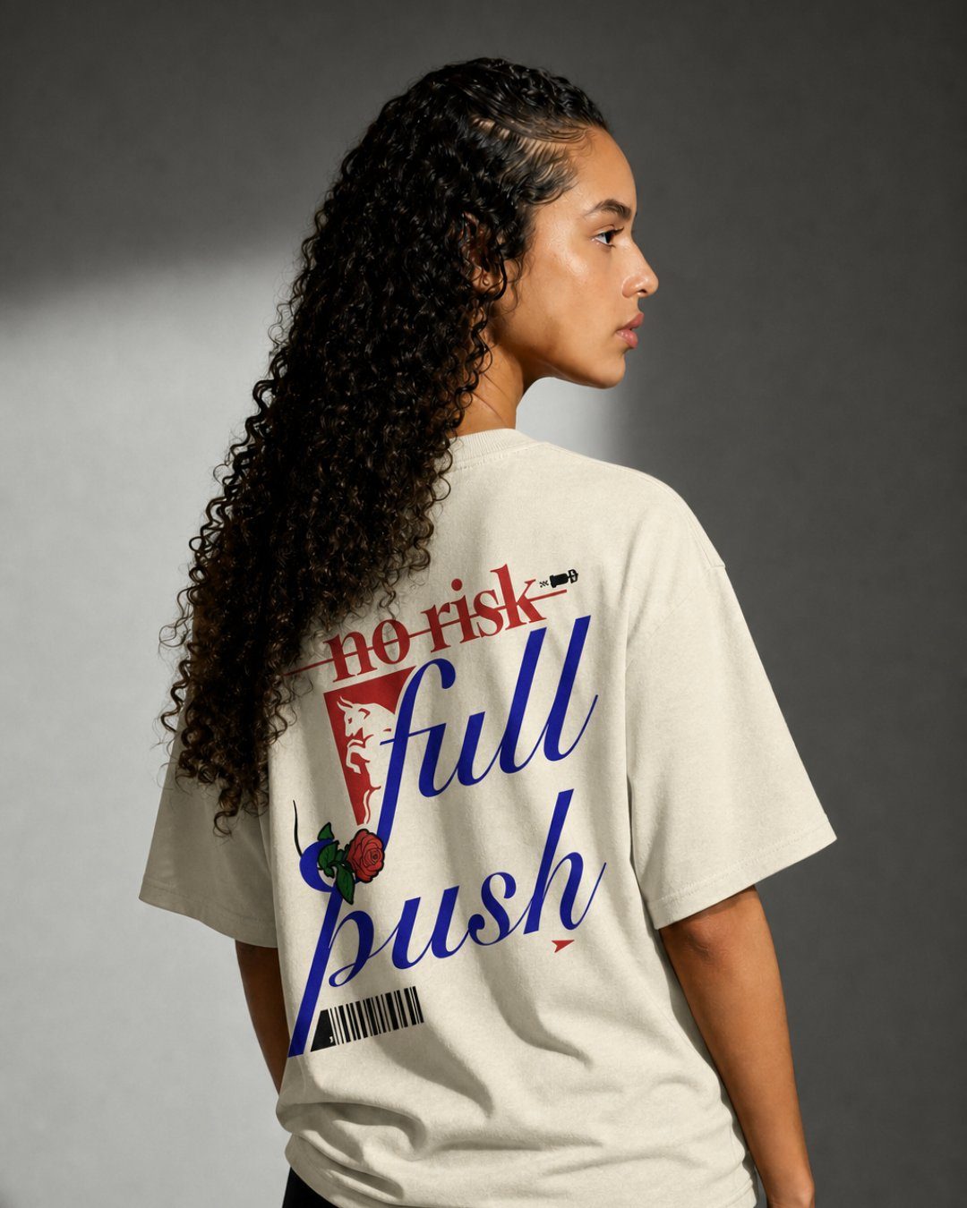 Camiseta Oversized No Risk Full Push Verstappen Off White