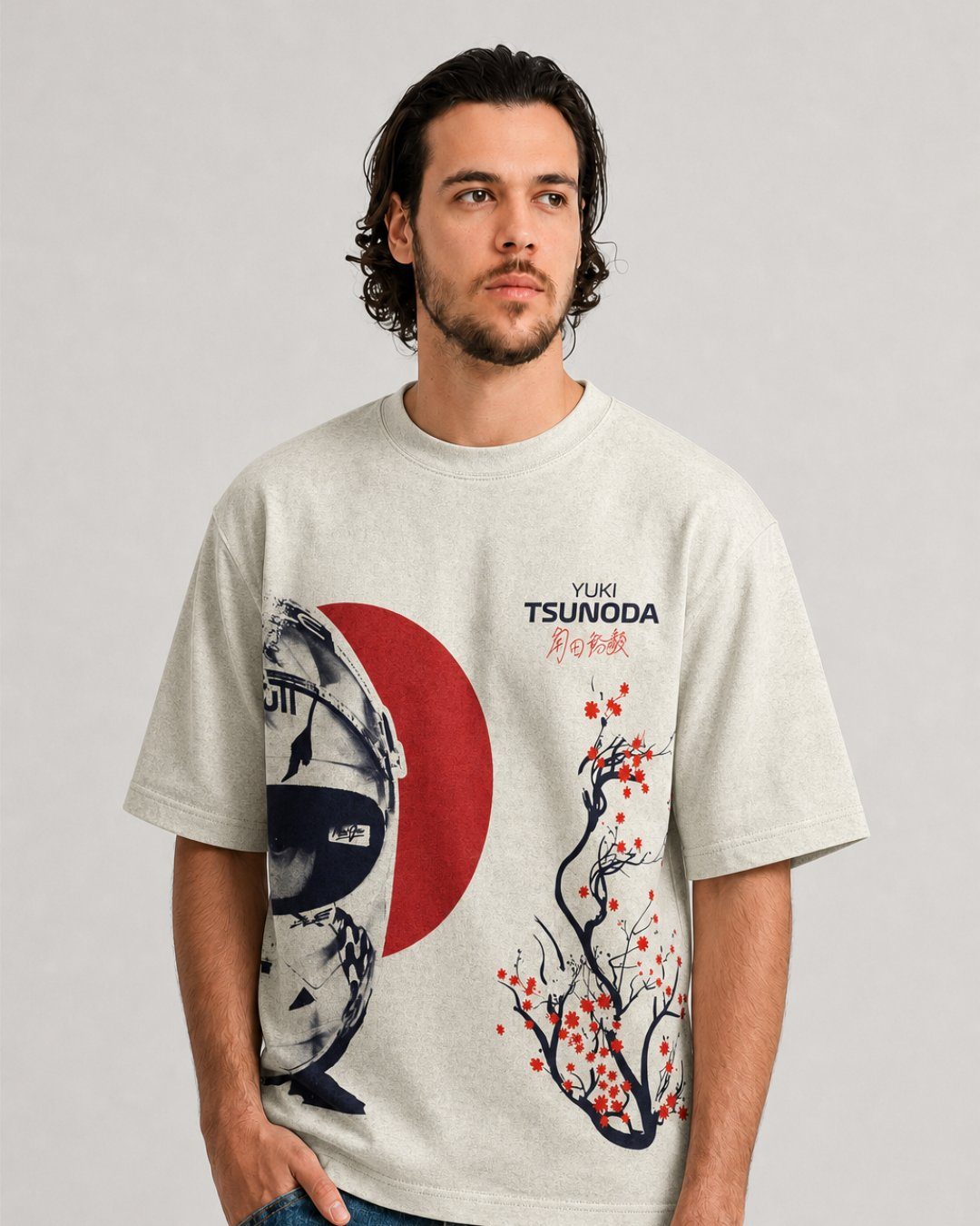 Camiseta Oversized Yuki Tsunoda Country Off White Card