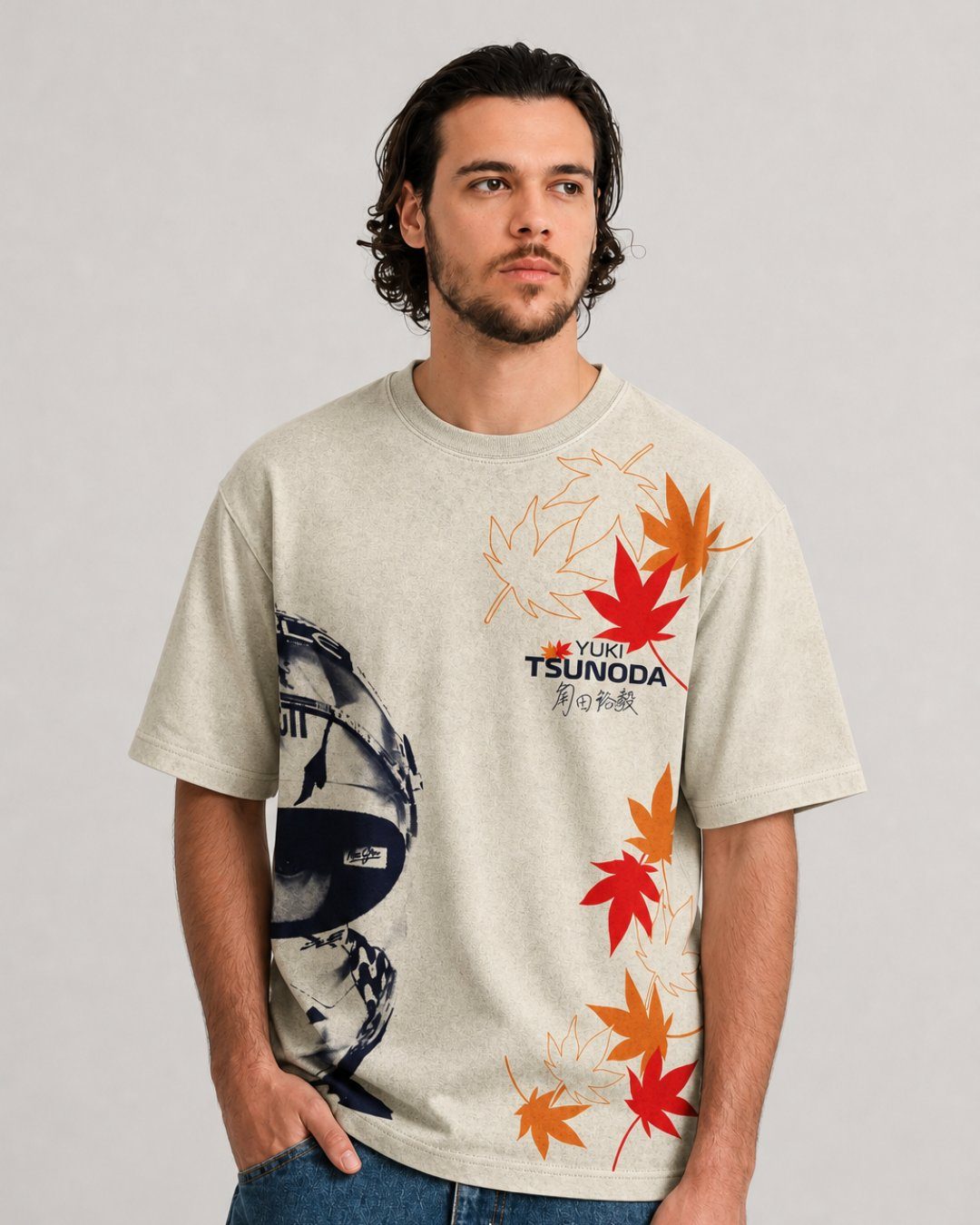Camiseta Oversized Yuki Tsunoda GP Canada Off White Card