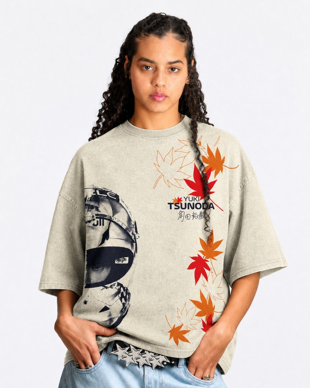 Camiseta Oversized Yuki Tsunoda GP Canada Off White Card