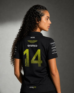 Camiseta Polo Aston Martin Fernando Alonso Preto 2025