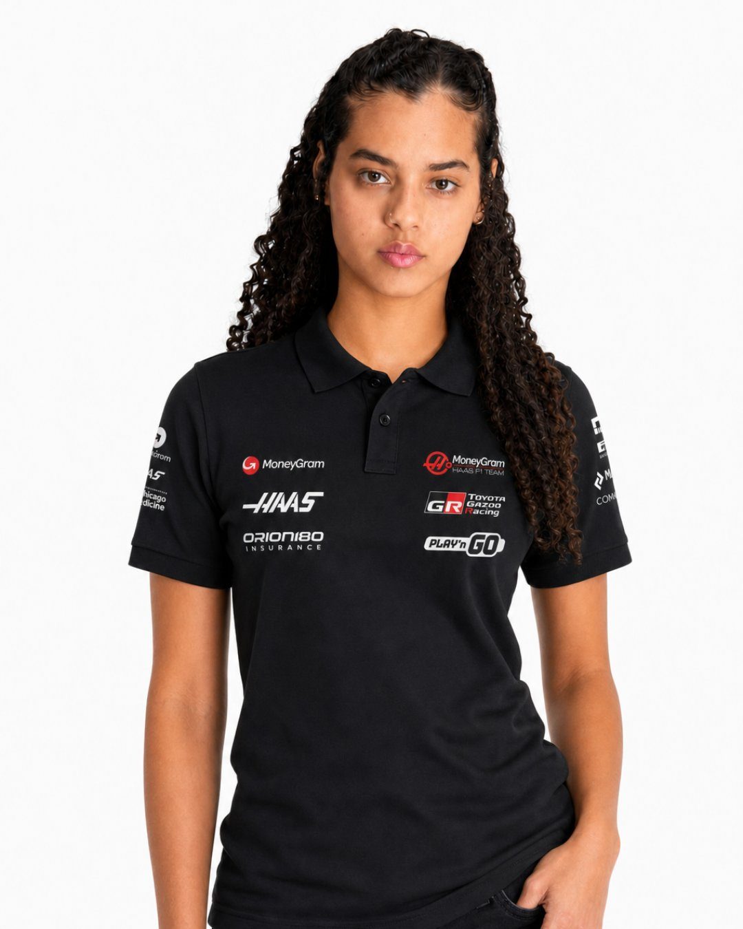 Camiseta Polo Haas Haas Preto 2025