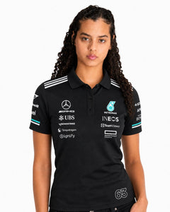 Camiseta Polo Mercedes George Russell Preto 2025