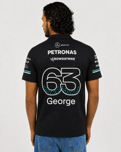 Camiseta Polo Mercedes George Russell Preto 2025