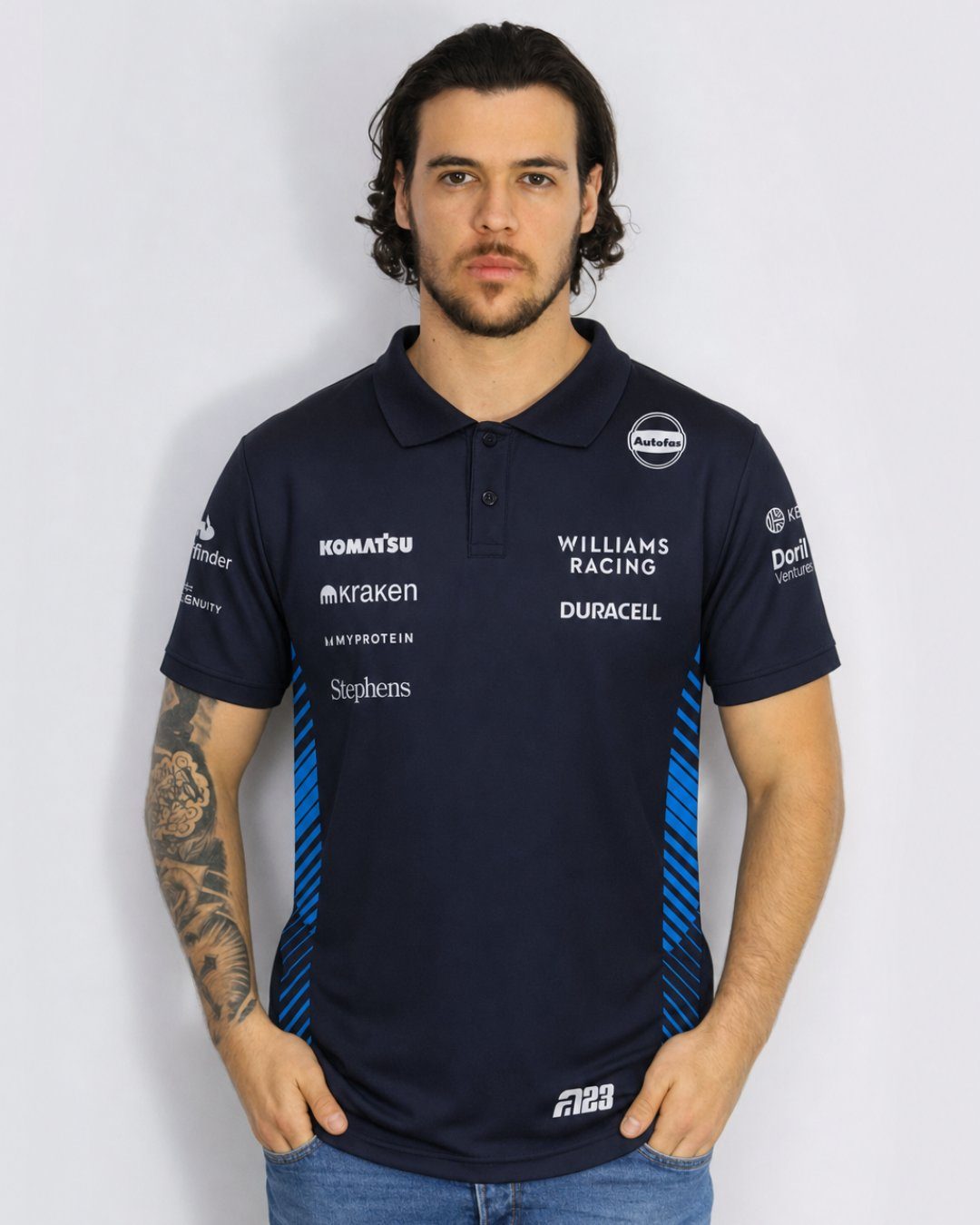 Camiseta Polo Williams Alex Albon Azul Marinho 2025