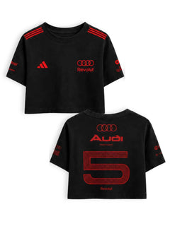Cropped F1 Audi Gabriel Bortoleto Red & Black preto — frente e costas