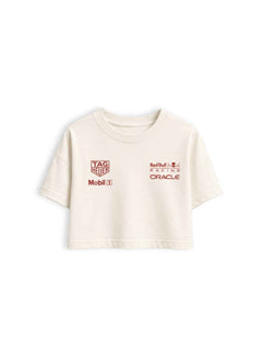 Cropped F1 Red Bull Turquia 2021 off white — frente com Oracle Red Bull Racing, TAG Heuer e Mobil 1