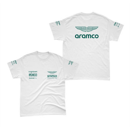 Camiseta Algodão Aston Martin 2024 Branca