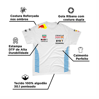 Camiseta Algodão Red Bull Racing 2024 Branca