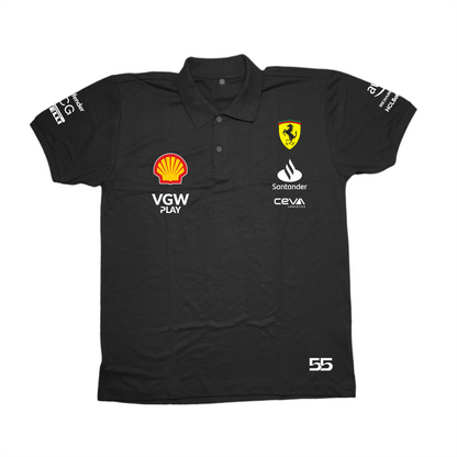 Camisa Polo Carlos Sainz Ferrari 2024 Preta