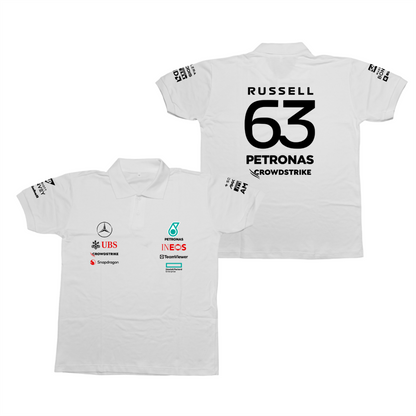 Camisa Polo George Russell Mercedes 2024 Branca