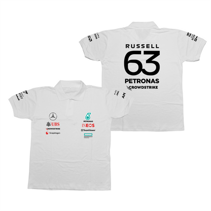 Camisa Polo George Russell Mercedes 2024 Branca