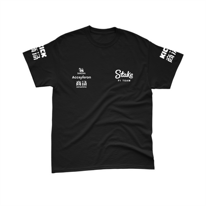 Camiseta Algodão Zhou Stake Sauber 2024 Preta