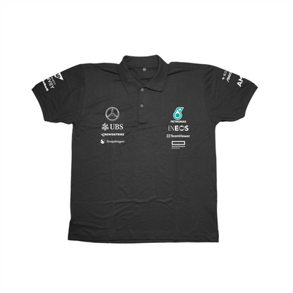 Camisa Polo Lewis Hamilton Mercedes 2024 Preta