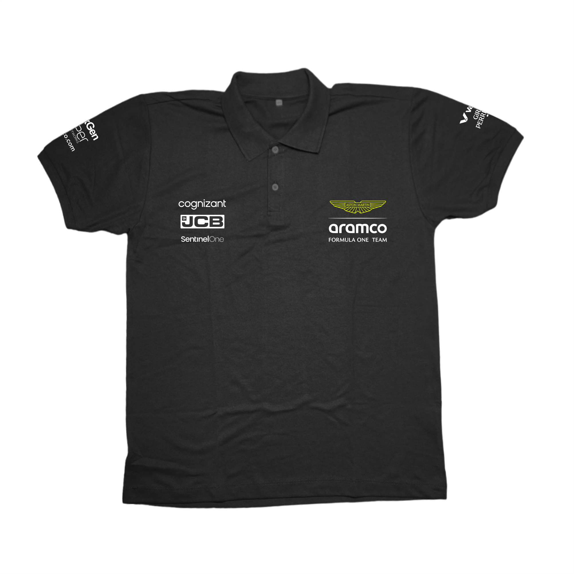 Camisa Polo Fernando Alonso Aston Martin 2024 Preta