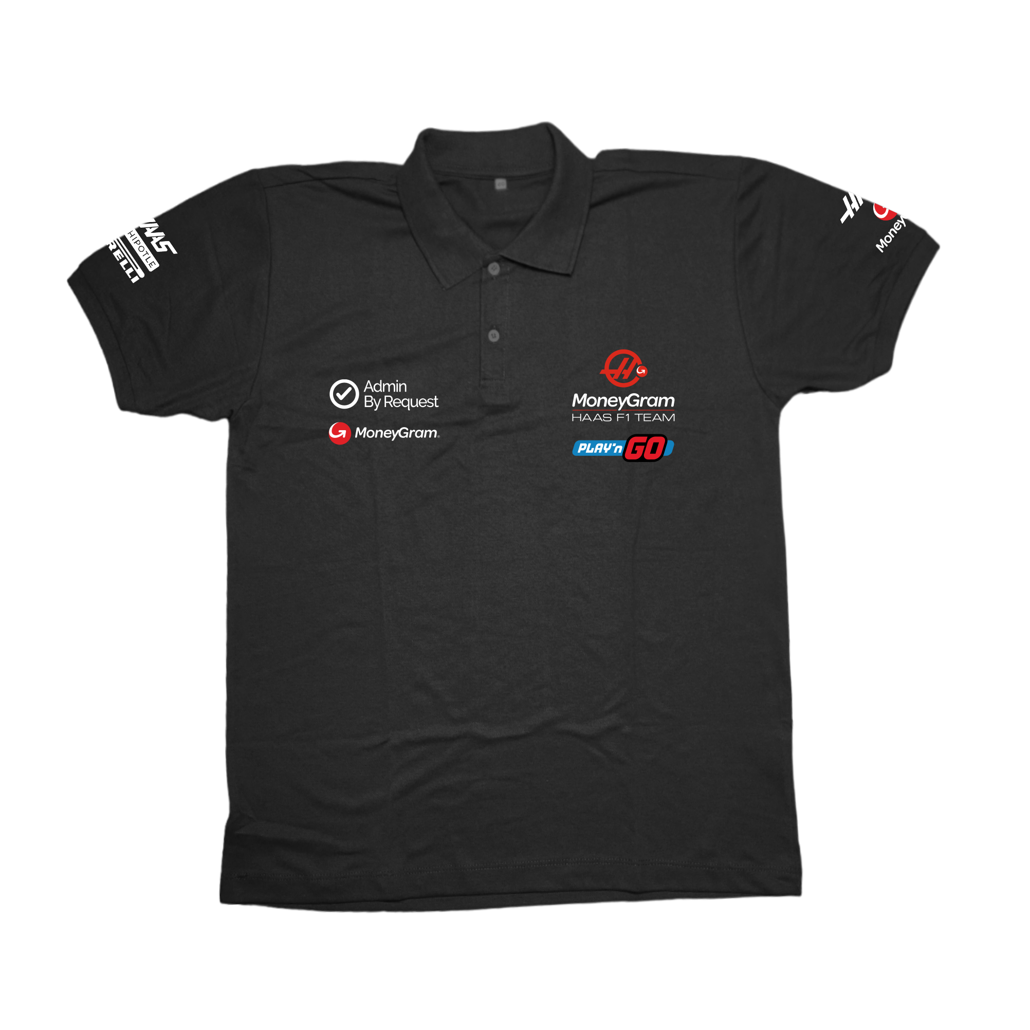 Camisa Polo Kevin Magnussen Haas F1 2024 Preta
