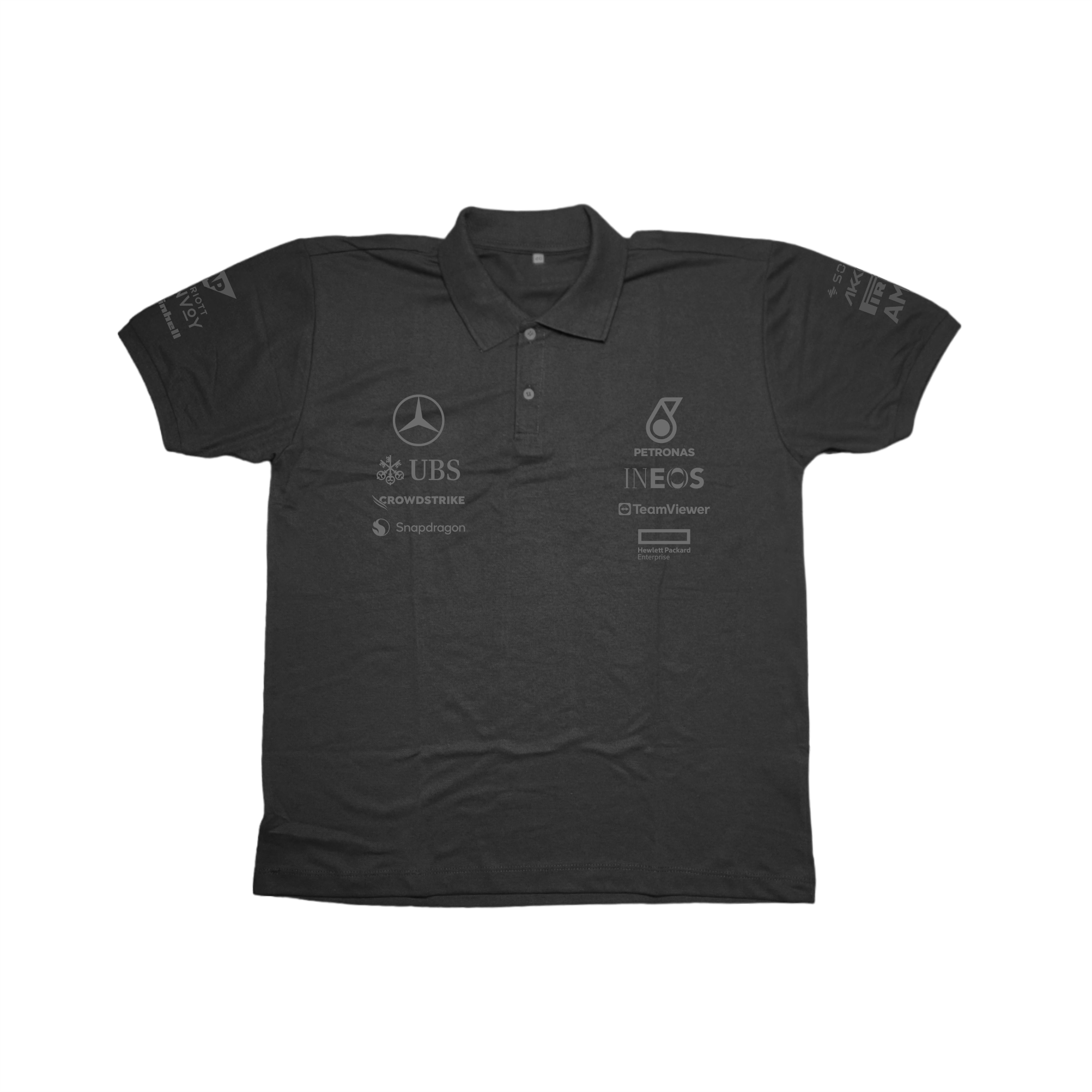 Camisa Polo George Russell Mercedes 2024 All Black